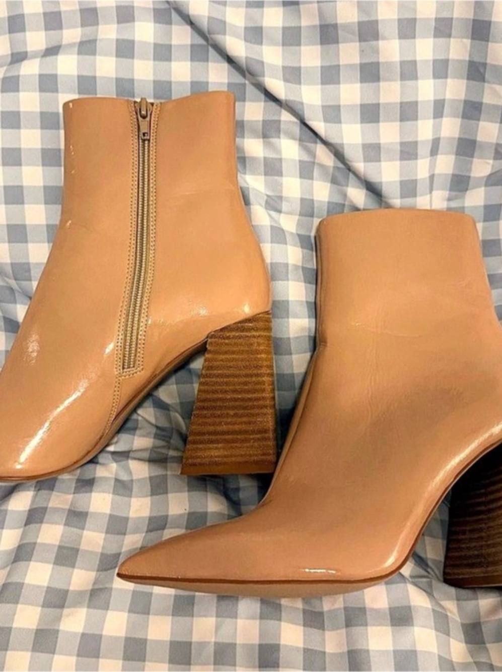 Steve Madden Envied Pointed Toe Block Heel Boots Brown US 9.5M